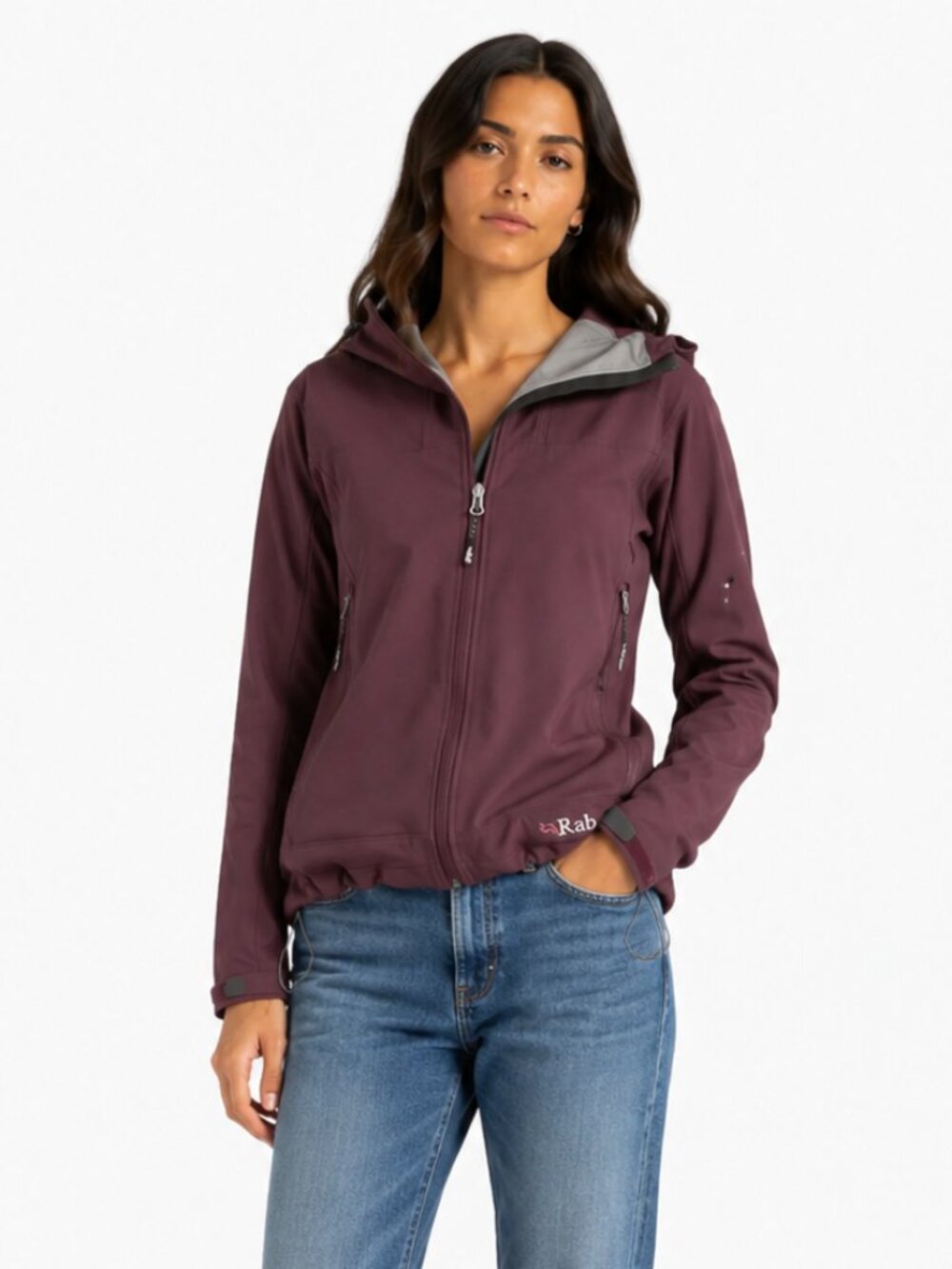RAB WOMEN PURPLE EXODUS ZIP UP HOODED ATHLEISURE JACKET - M